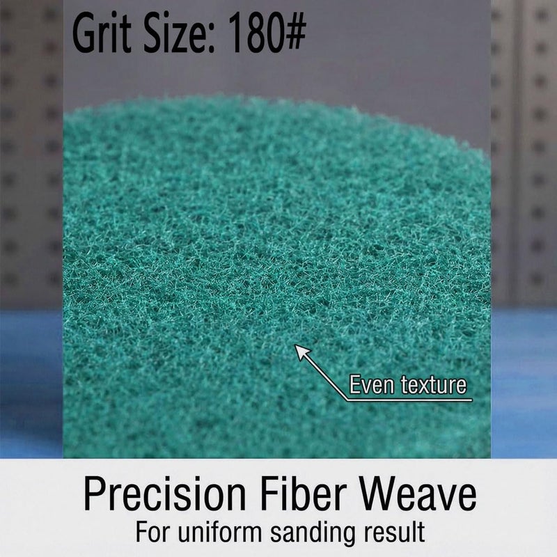 JUNLIXN 4 Inch 180 Grit Drill Brush Scrubber Scouring Pads, 20 Pcs Hook & Loop Power Scrubber Scour Pads for Rotary Tools, Random Orbital Sander (Green) - Image 3